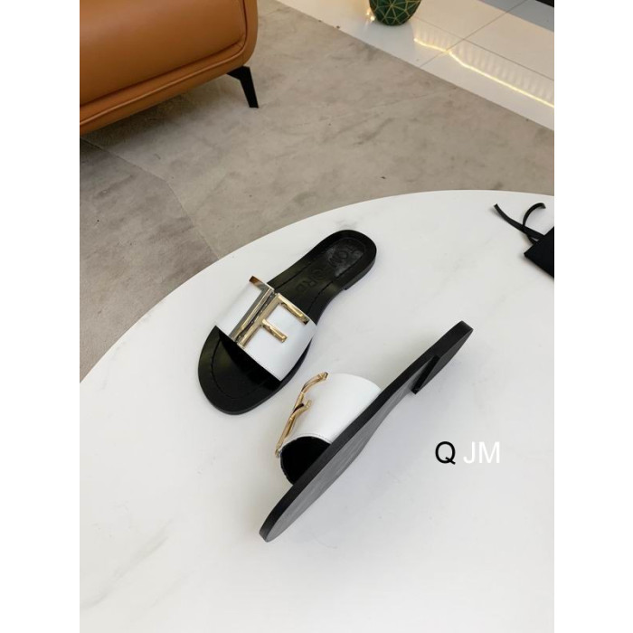 Tom Ford Ženy Kožené TF Logo Plochý List V Bielom