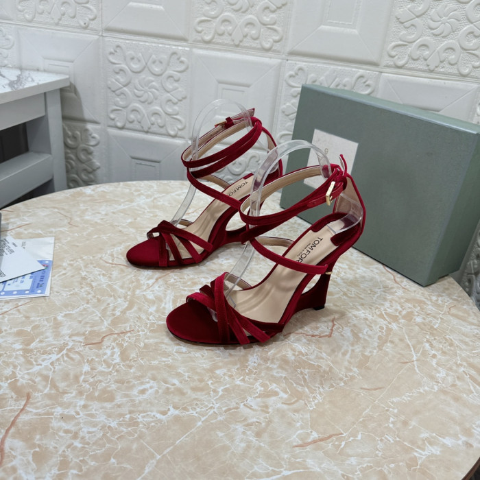 Tom Ford 10.5 cm Strappy Vysokým Podpätkom Sandál V Červenej farbe