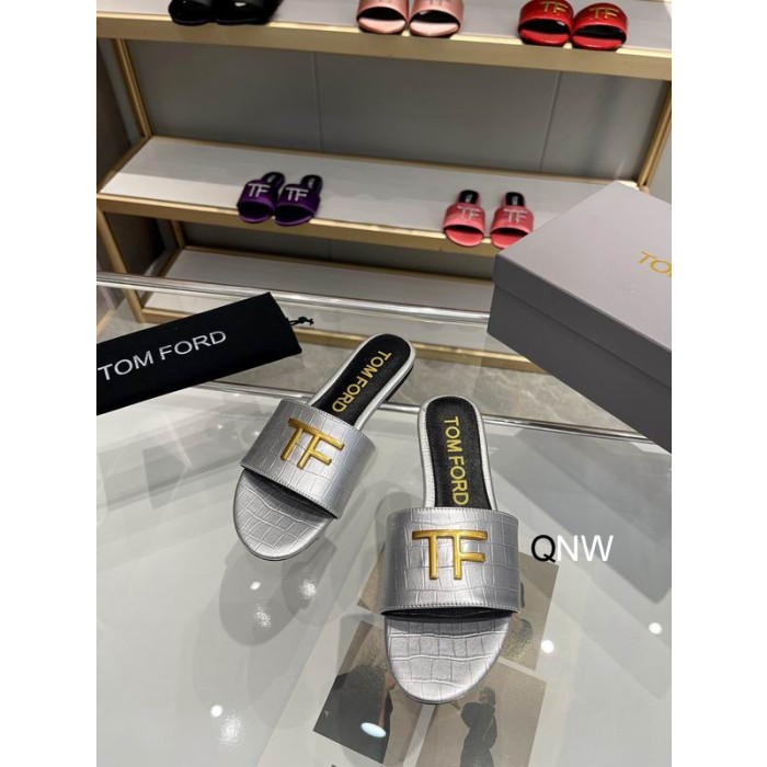 Tom Ford Krokodíla TF Logo List V Striebornej farbe