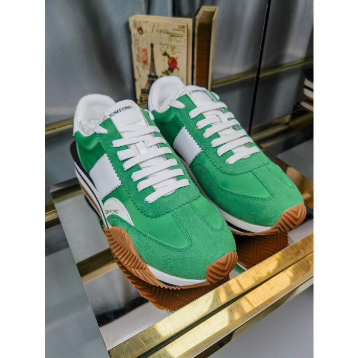 Tom Ford Semiš Technické Tkaniny James Teniska V Zelenej 016