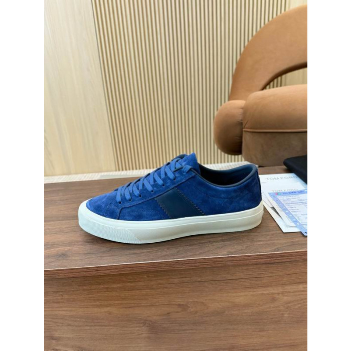 Tom Ford Semiš Cambridge Tenisky V Tmavo Modrej 010