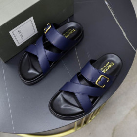Tom Ford pánske Kožené Papuče V Modrej