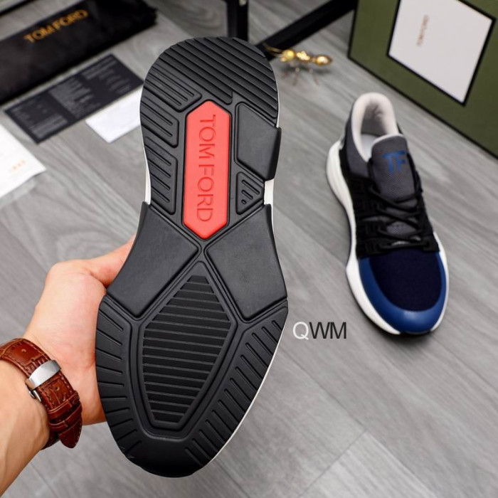 Tenisice Tom Ford čipka-up od najlona mreže S niskim берцем Crne/plave boje