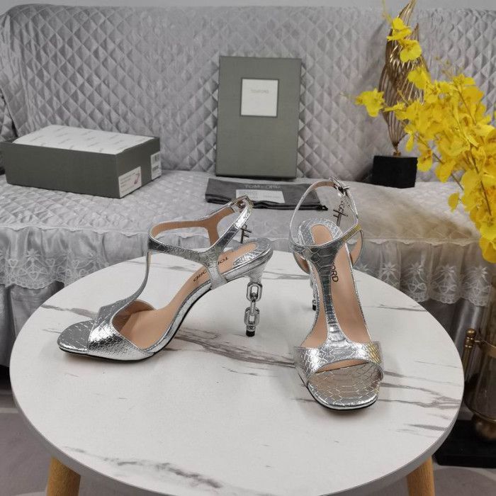 Tom Ford, Srebrni Metalni Lanac od zmijske dužina 10,5 cm, Sandale i To Od Srebra