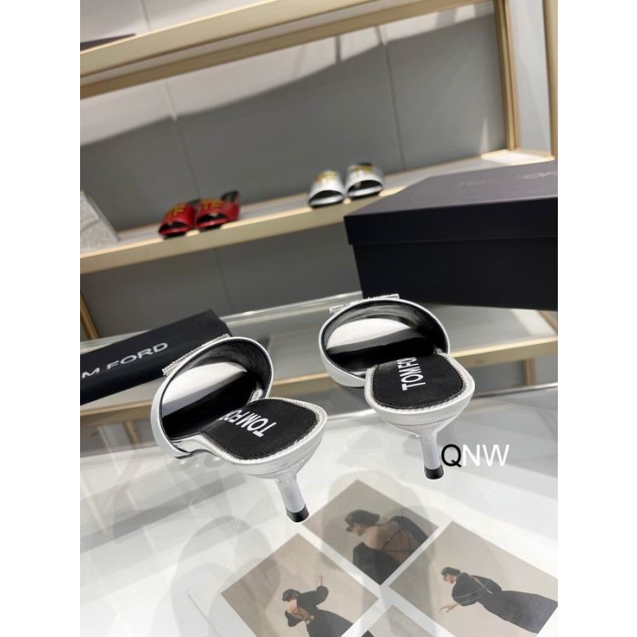 Srebrna Slajd s Logotipom Tom Ford od Svile 4,5 cm s logotipom TF