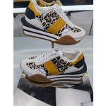 Tenisice Tom Ford antilopa i Tehničke tkanine James Bijele boje/Leopard 004