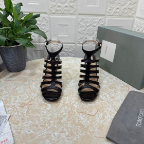 Sandale Paradis Cage iz Teksture Krokodilske Kože Tom Ford 10,5 cm, Tamno smeđe Boje