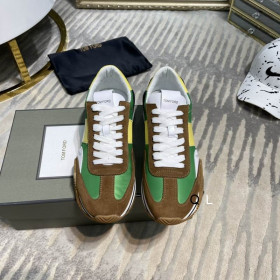 Tenisice James iz ekološki čistog замшевого materijala Tom Ford Smeđa /Zelena / žuta