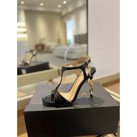 Sandale i To sa Zlatnim Lancem od Lakirane Kože Tom Ford 10,5 cm, Crne Boje
