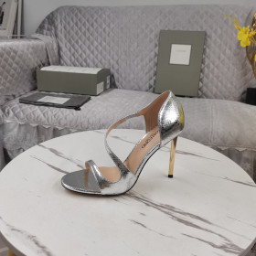 Srebrne sandale na visoku petu od kože sa змеиным učinak Tom Ford dužina 10,5 cm