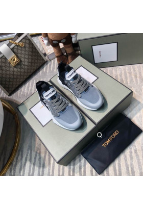 Tenisice Tom Ford od najlona mreže Jago s niskim krovom Sive boje 02