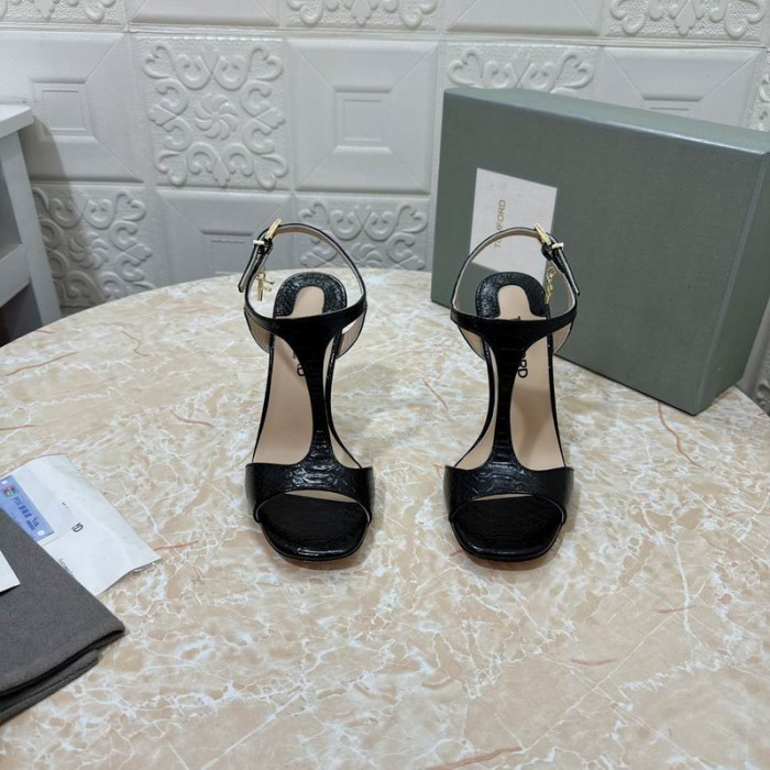 Tom Ford 10,5 cm Stämplad Snakeskin-Läder Metall Kedja Angelina Sandal I Svart