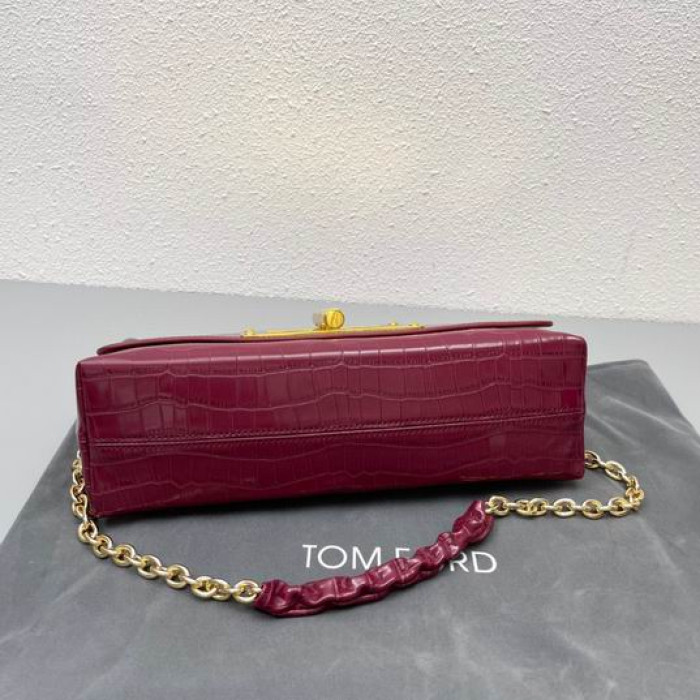 Tom Ford Dam Krokodil Axelväska I Lila