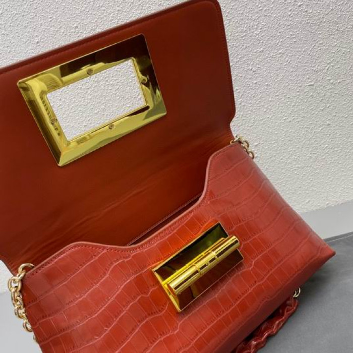 Tom Ford Dam Krokodil Axelväska Röd