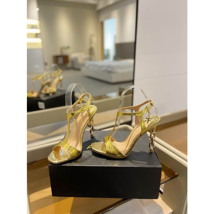 Tom Ford 10,5 cm Orm-Effekt Guld Kedja Angelina Sandal I Guld