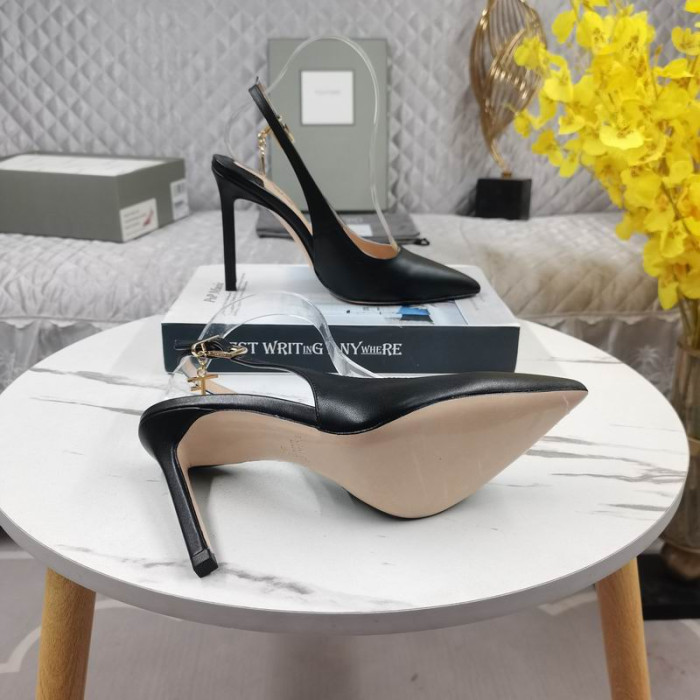 Tom Ford 10,5 cm Glänsande Läder Angelina Slingback I Svart