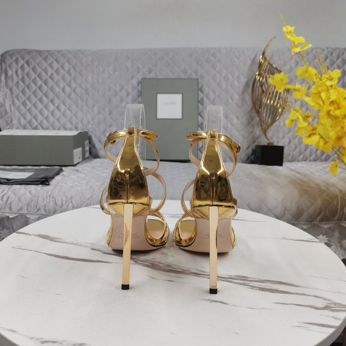 Tom Ford 11cm Patent Läder Ida Sandal I Guld