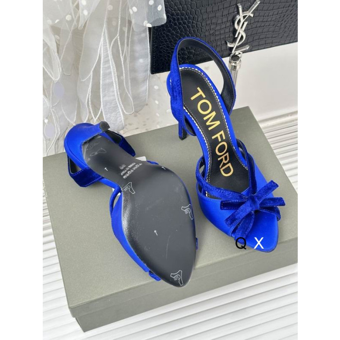 Tom Ford Velvet Bow Sandal I Blått