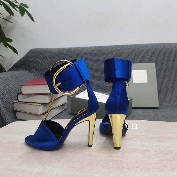 Tom Ford 10,5 cm Spände Metallic-Heel Sandaler I Mörk Blå