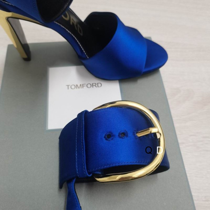 Tom Ford 10,5 cm Spände Metallic-Heel Sandaler I Mörk Blå