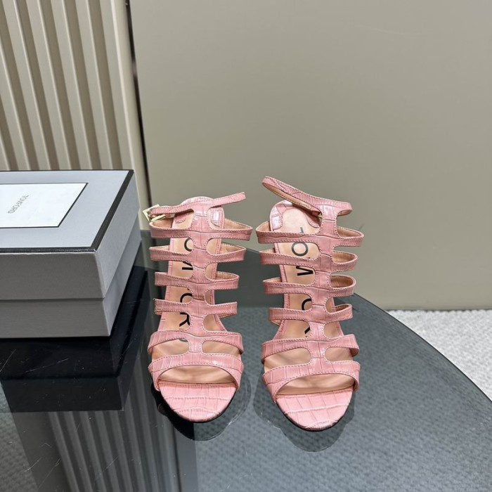 Tom Ford 10cm Tryckt Krokodil Bur Läder Sandal I Rosa