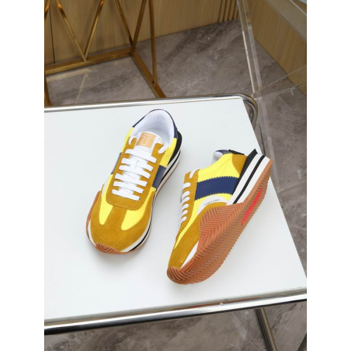 Tom Ford Mocka Tekniska Tyg James Sneaker I Brunt/Gult 033