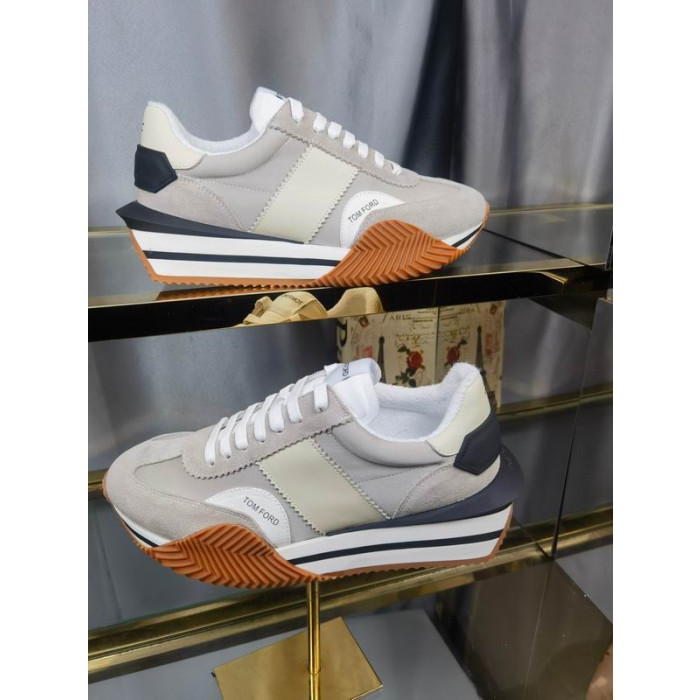 Tom Ford Mocka Tekniska Tyg James Sneaker I Grå 041