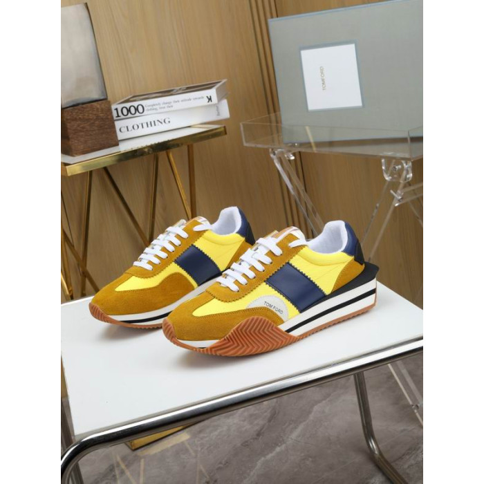 Tom Ford Mocka Tekniska Tyg James Sneaker I Brunt/Gult 033