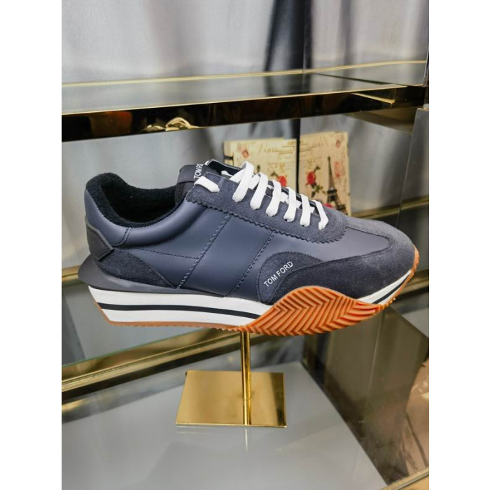 Tom Ford Mocka Tekniska Tyg James Sneaker I Mörkblå 044