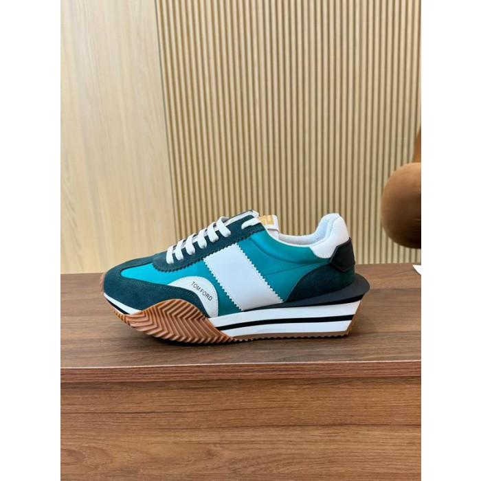 Tom Ford Mocka Tekniska Tyg James Sneaker I Blå 021