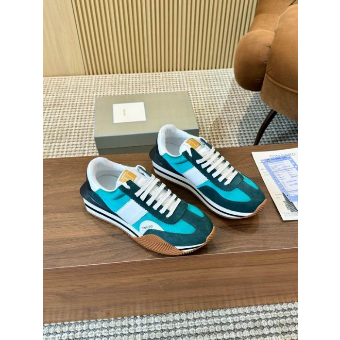 Tom Ford Mocka Tekniska Tyg James Sneaker I Blå 021