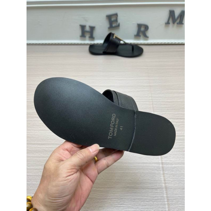 Tom Ford Smidigt Läder Brighton Sandal I Svart