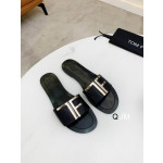 Tom Ford Kvinnor Läder TF Logotyp Platt Bild I Svart
