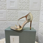 Tom Ford 10,5 cm Snakeskin Hög Klack Sandal I Guld