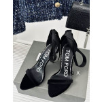 Tom Ford 10cm Siden Band Velvet Sandal I Svart