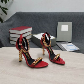 Tom Ford Läder Metall Kedja Pekade Sandal I Röd