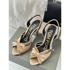 Tom Ford Velvet Bow Sandal I Aprikos
