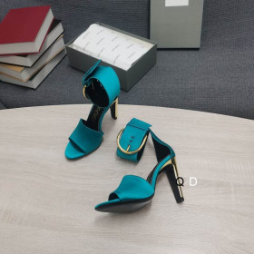 Tom Ford 10,5 cm Spände Metallic-Heel Sandaler I Lake Blue