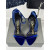 Tom Ford 10cm Silk Satin Hollow Strap Sandal I Blått