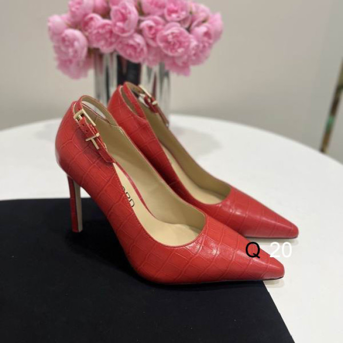 Tom Ford 10cm Damgalı Timsah Derisi Angelina Kırmızı Pompa
