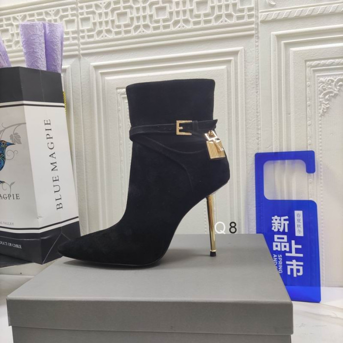 Siyah Tom Ford 10,5 cm Asma Kilit Bileğe kadar bot