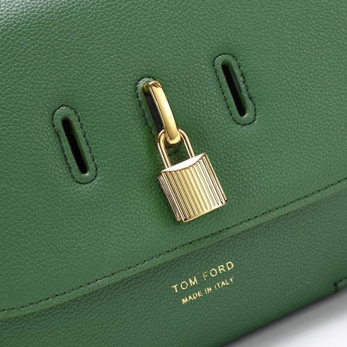 Tom Ford Bayan Dokulu-Yeşil Deri Mini Omuz Çantası