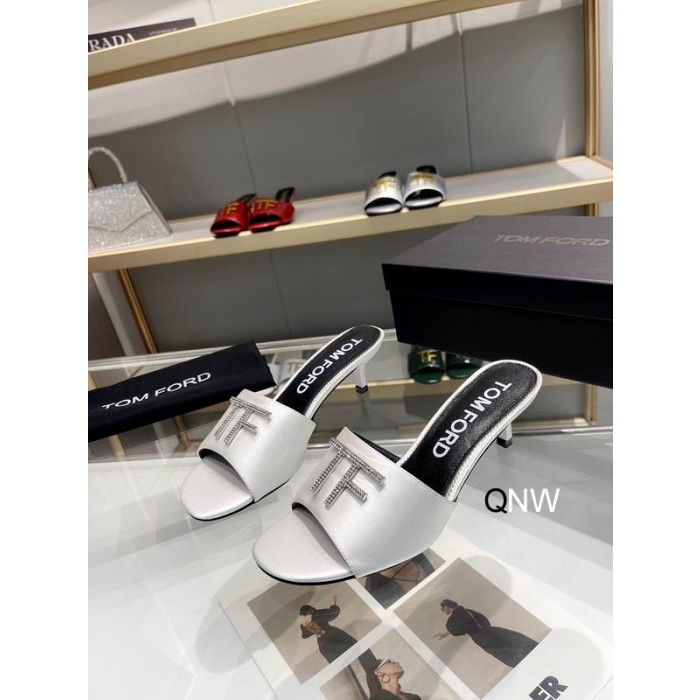 Gümüş Tom Ford 4.5 cm İpek TF Logo Slayt