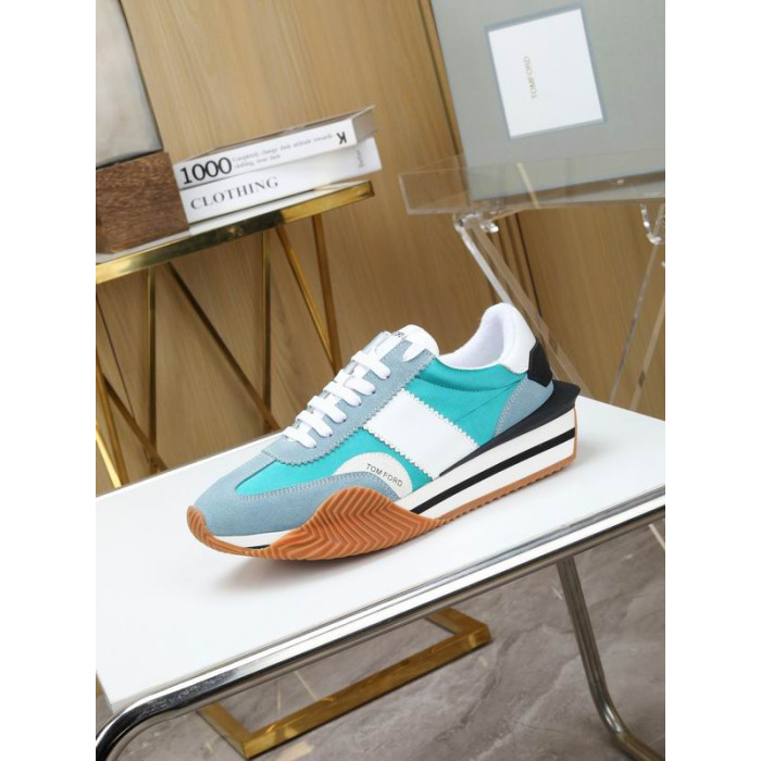 Tom Ford Süet Teknik Kumaş James Sneaker Mavi 035