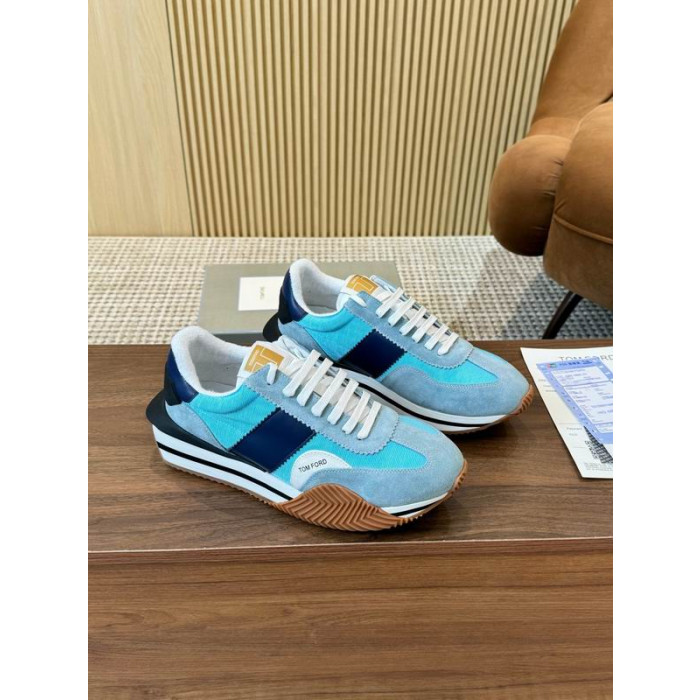 Tom Ford Süet Teknik Kumaş James Sneaker Mavi 029