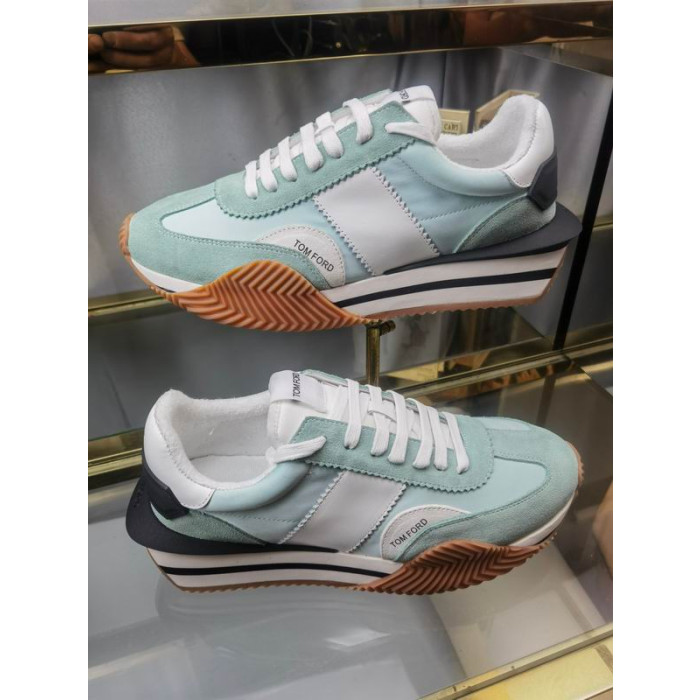 Göl mavisi Tom Ford Süet Teknik Kumaş James Sneaker 014