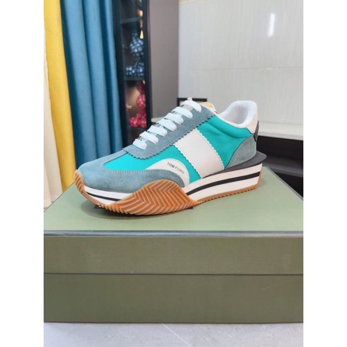 Tom Ford Süet Teknik Kumaş James Sneaker Mavi 049