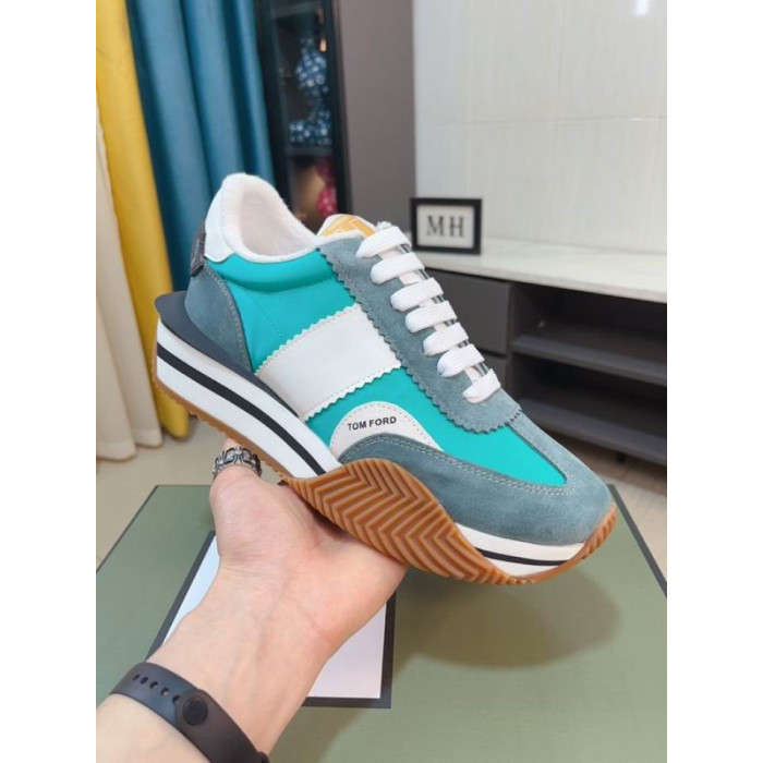 Tom Ford Süet Teknik Kumaş James Sneaker Mavi 049