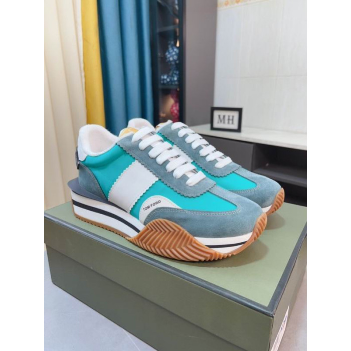 Tom Ford Süet Teknik Kumaş James Sneaker Mavi 049