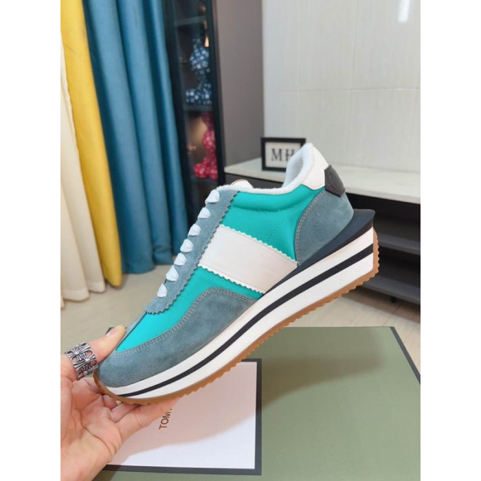 Tom Ford Süet Teknik Kumaş James Sneaker Mavi 049